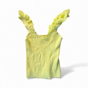 Anthropologie Maeve Light Yellow Ribbed Top